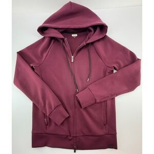Away Hoodie Womens XS Burgundy Full Zip Travel Lounge Sweatshirt Minimalist